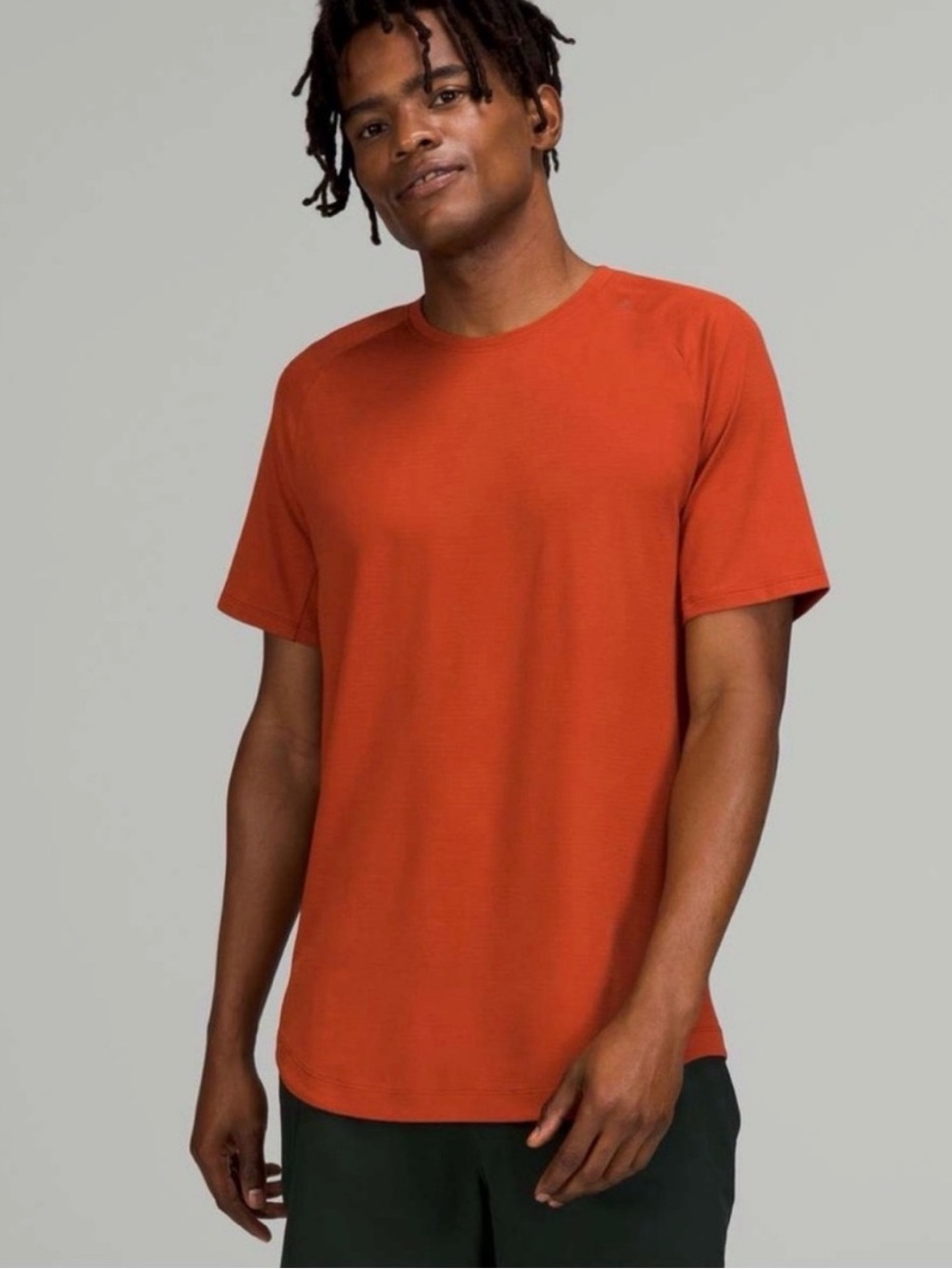 Lululemon Drysense SS Shirt Lg Orange Crewneck